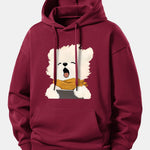 Yawning Puppy Print Relax Fit Hoodie