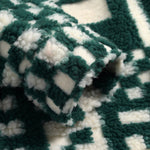 Men's irregular plaid fluffy artificial fur casual shirt jacket