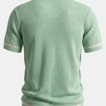 Contrast Trim Open Knit Shirt