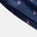 Regular Fit Flamingo Print Cotton T-Shirt & Flamingo Print Drawstring Swim Shorts