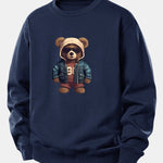 Bear In Leather Jacket Print Relax Fit Sweatshirt