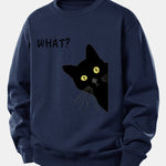 What Black Cat Print Relax Fit Sweatshirt