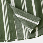 Men's Cotton Linen Stripe Short Sleeve Shirt