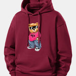 Hip Hop Bear Print Relax Fit Hoodie