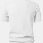 Wave Jacquard Knit V Neck Polo Shirt & Straight Leg Ribbed Pants