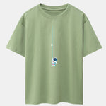 Astronaut On A Rope Print Drop Shoulder Oversize T-Shirt