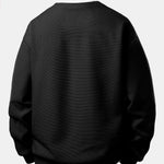 2 In 1 Waffle Notched Collar Sweatshirt & Waffle Pleated Pintuck Straight Leg Pants