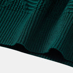Rhombus Textured Zip Up Knitted Polo Shirt & Slim Fit Tapered Trousers