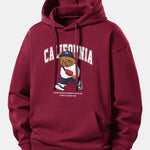 California Bear Print Relax Fit Hoodie