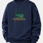 Car Christmas Tree Print Relax Fit Sweatshirt