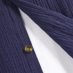Men's pleated textured solid color short sleeve set