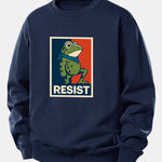 Resist Portland Frog Print Relax Fit Sweatshirt