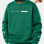 Balance Stripe Print Teddy Fleece Lined Sweatshirt