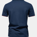 Contrast Pique V Neck Polo Shirt