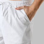 Men's imitation cotton and linen solid color loose casual pants