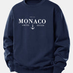 Monaco Slogan Print Relax Fit Sweatshirt