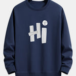 Hi Slogan Lines Print Relax Fit Sweatshirt