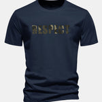 Regular Fit Camouflage Respect Print Cotton T-Shirt
