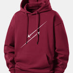 Jet Fighter Print Relax Fit Hoodie