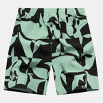 Color Block Print Zipper Pocket Shorts