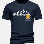 Regular Fit Beer Weekly Evolution Print Cotton T-Shirt
