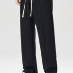 Relax Fit Color Block Polo Collar Sweatshirt & Straight Leg Pleated Pintuck Sweatpants