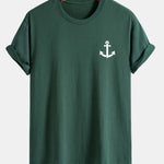Regular Fit Anchor Print Cotton T-Shirt