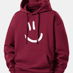 Smiley Face Print Relax Fit Hoodie
