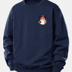 Halloween Ghost Pumpkin Print Relax Fit Sweatshirt