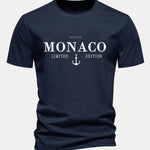 Regular Fit Monaco Slogan Cotton T-Shirt