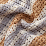 Stripe Eyelet Crochet Shirt & Straight Leg Linen Pants
