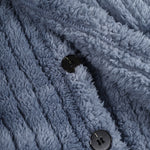 Men's Casual Warmth  Solid Color Button Front Fluffy Fleece Jacket