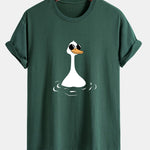 Regular Fit Sunglasses Goose Print Cotton T-Shirt