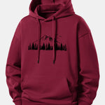 Mountain Nature Print Relax Fit Hoodie