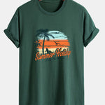 Regular Fit Summer Holiday Print Cotton T-Shirt