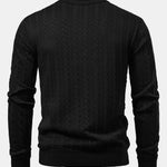 Stripe Jacquard Crew Neck Sweater