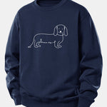 Dog Line Print Relax Fit Sweatshirt