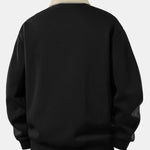 Relax Fit Contrast Polo Sweatshirt & Straight Leg Pleated Pintuck Sweatpants