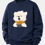 Yawning Puppy Print Relax Fit Sweatshirt