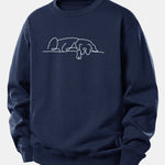 Sleeping Dog Line Print Relax Fit Sweatshirt