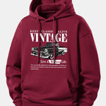 Classic Car Print Relax Fit Hoodie