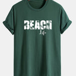 Regular Fit Beach Life Print Cotton T-Shirt