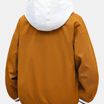 Contrast 2 In 1 Hooded Baseball Jacket