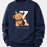 Crown King Bear Print Relax Fit Sweatshirt