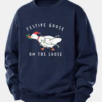 Christmas Goose Print Relax Fit Sweatshirt