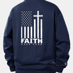 Freedom American Flag Print Relax Fit Sweatshirt