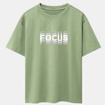 Focus Slogan Print Drop Shoulder Oversize T-Shirt