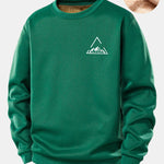 Mountain Print Teddy Fleece Lined Sweatshirt