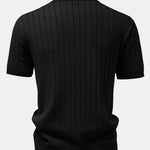 Stripe Button Up Open Knit Shirt