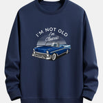 Car Slogan Print Relax Fit Sweatshirt